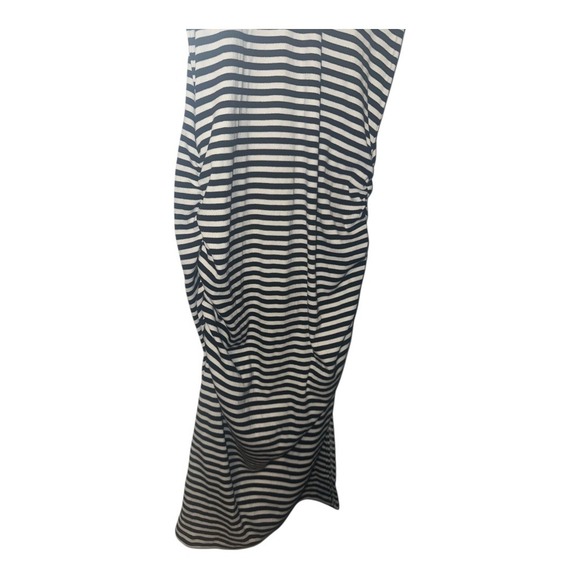 A New Day Blue/White Stripped V-Neck Midi Dress, Medium - Picture 4 of 7